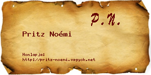 Pritz Noémi névjegykártya